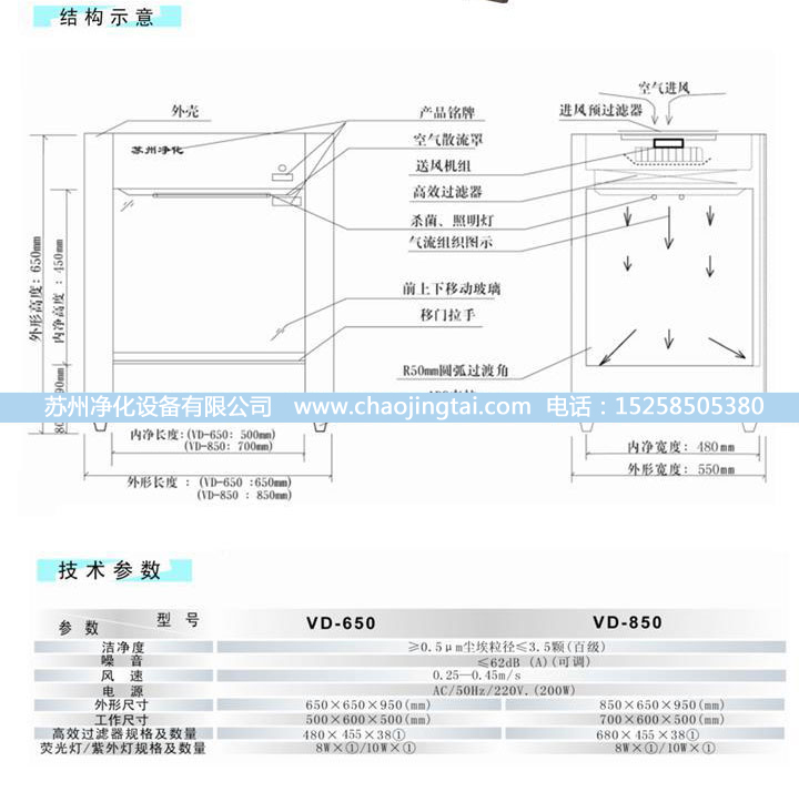 HD-650台式水平送风QS认证超净台/凯时kb88国际工作台